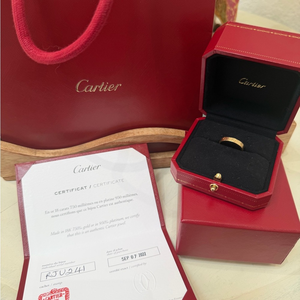 Authentic Cartier Love Ring in 18k Yellow Gold - Size 52 (USA 6)